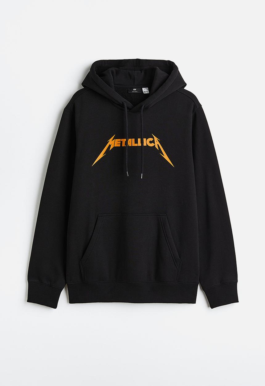 H&M - Regular fit hoodie - black/metallica