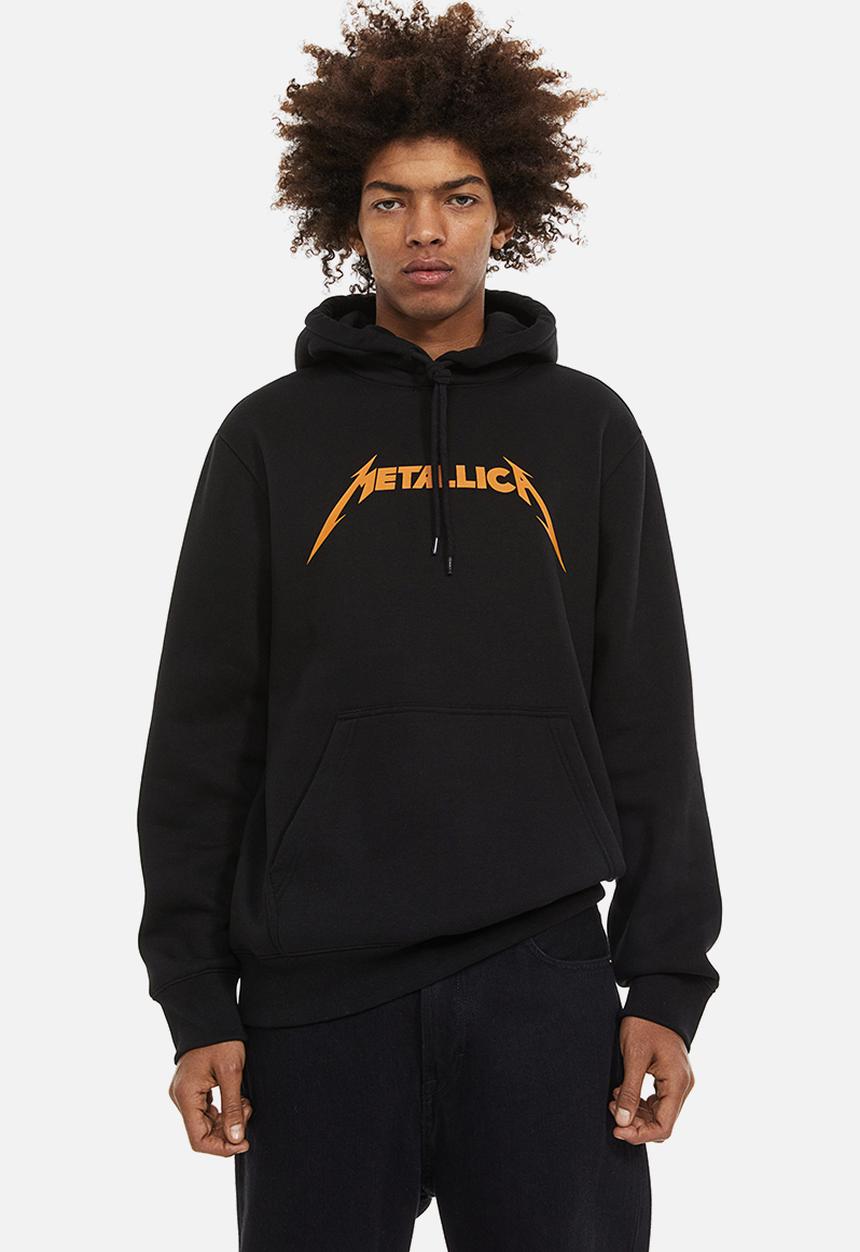 H&M - Regular fit hoodie - black/metallica