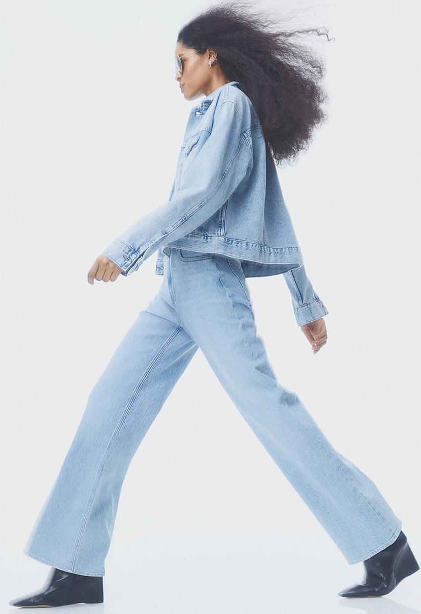 H&M - Wide high jeans - light denim blue