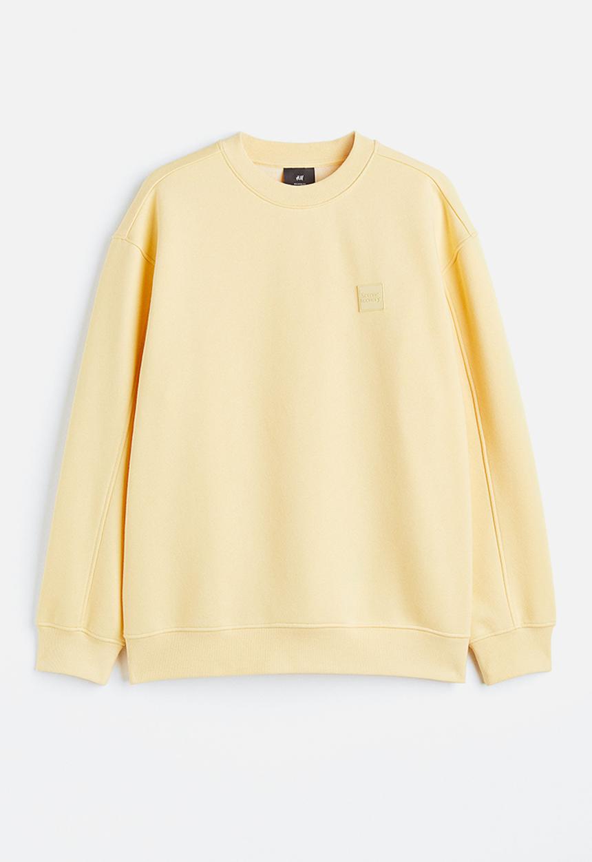 H&M - Relaxed fit appliquéd sweatshirt - light yellow