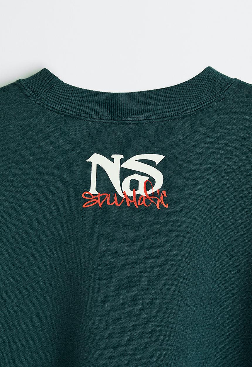 H&M - Oversized fit printed sweatshirt - dark turquoise/nas