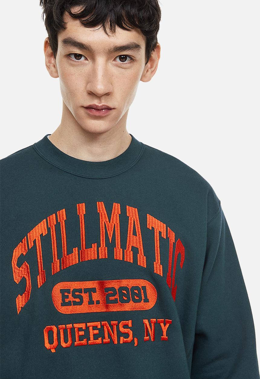 H&M - Oversized fit printed sweatshirt - dark turquoise/nas