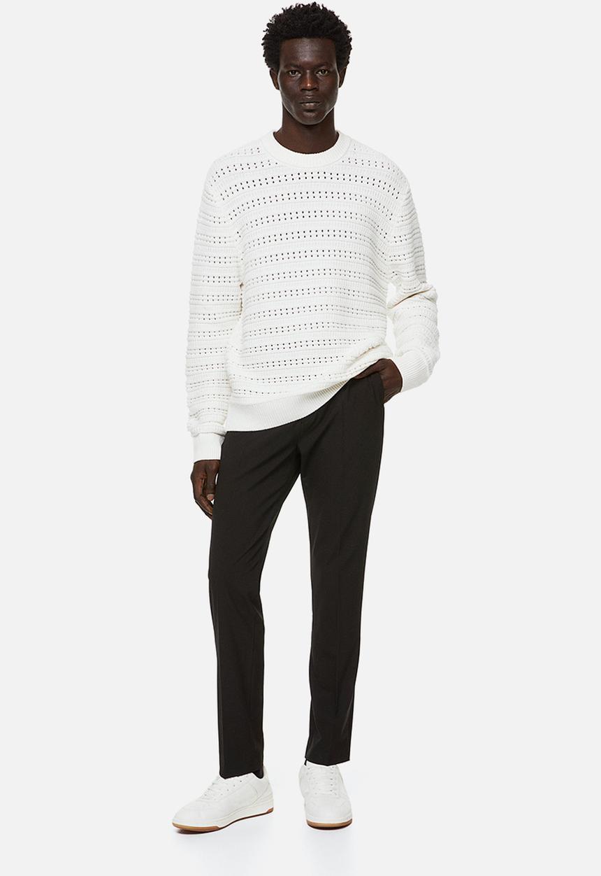 H&M - Regular fit textured-knit jumper - cream
