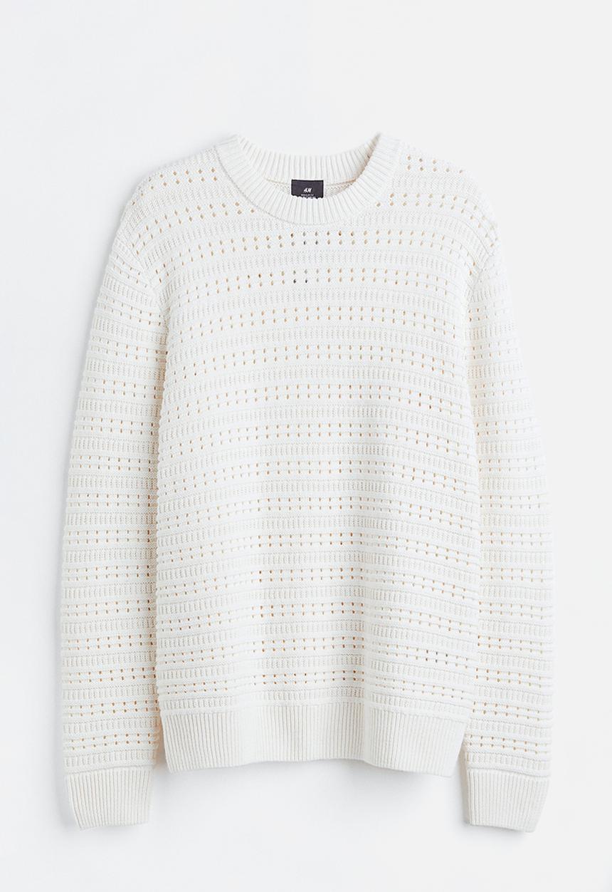 H&M - Regular fit textured-knit jumper - cream