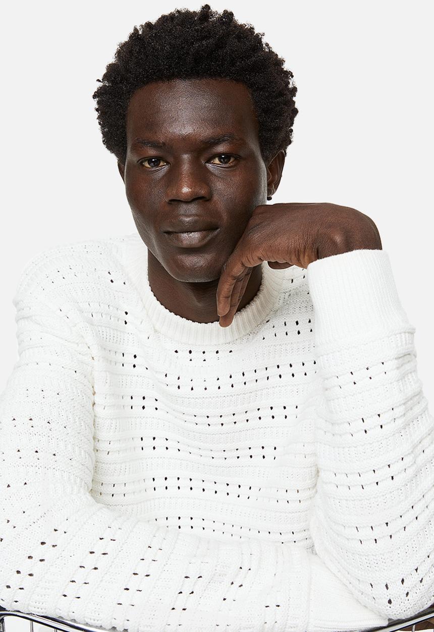 H&M - Regular fit textured-knit jumper - cream