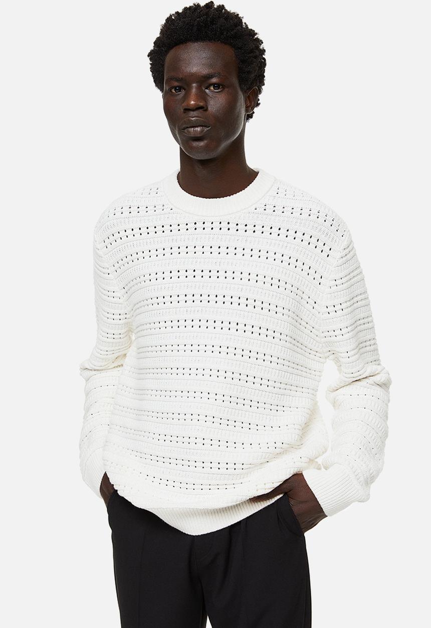 H&M - Regular fit textured-knit jumper - cream