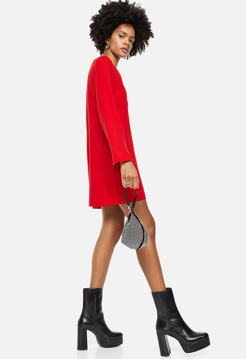 H&M - V-neck dress - red