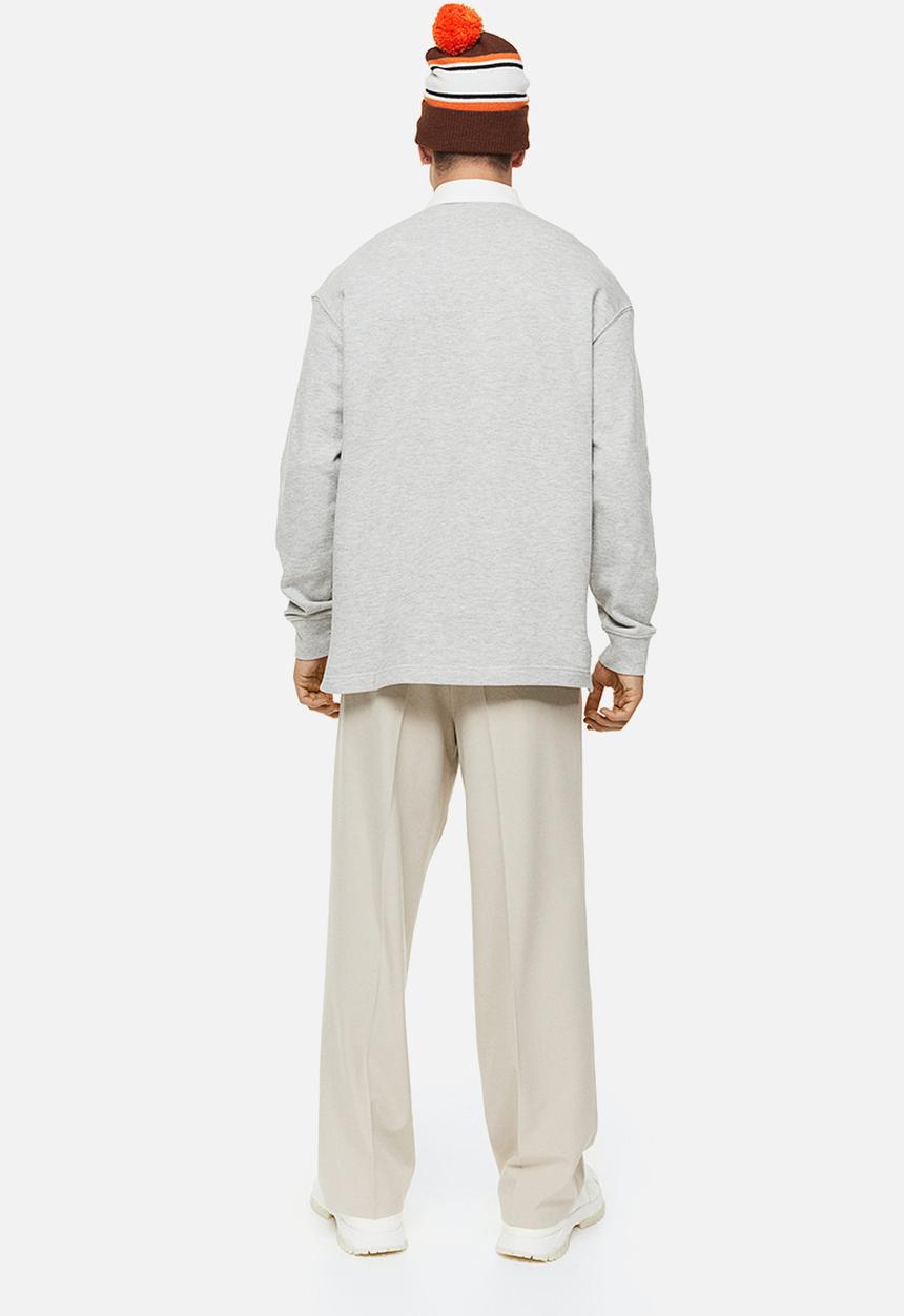 H&M - Relaxed fit polo shirt - light grey marl 