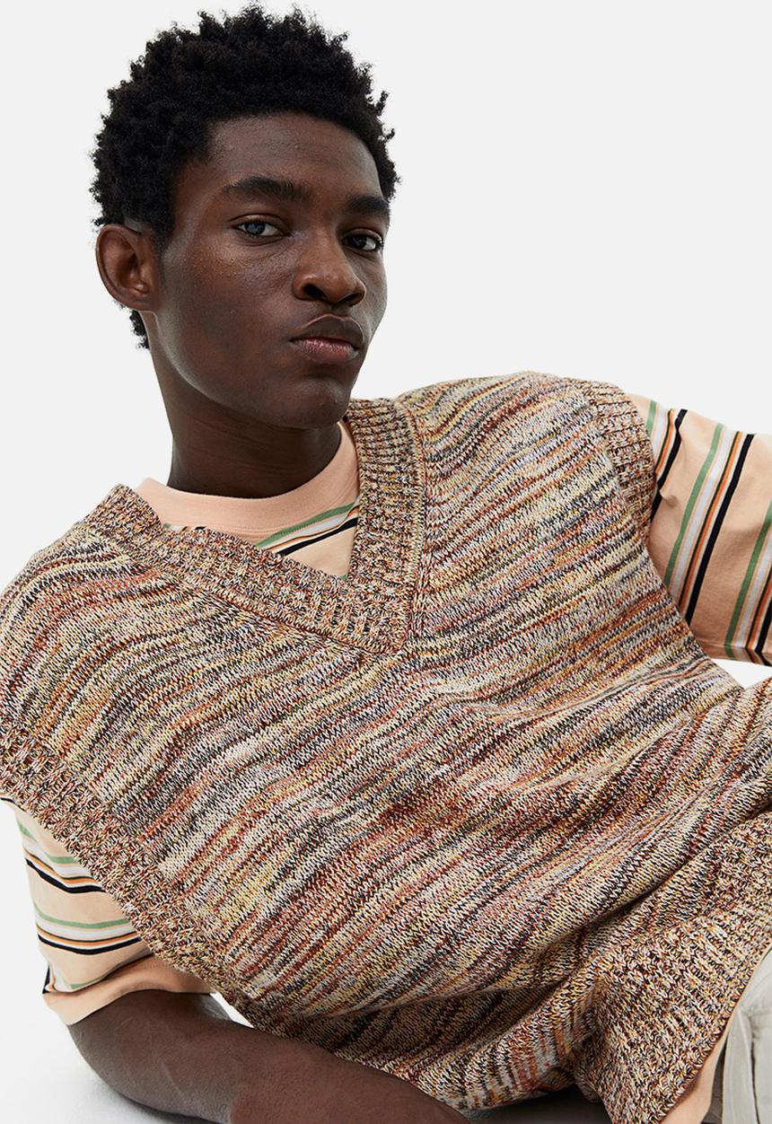 H&M - Relaxed fit sweater vest - brown marl