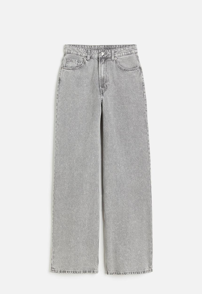 H&M - Wide high jeans - light grey 