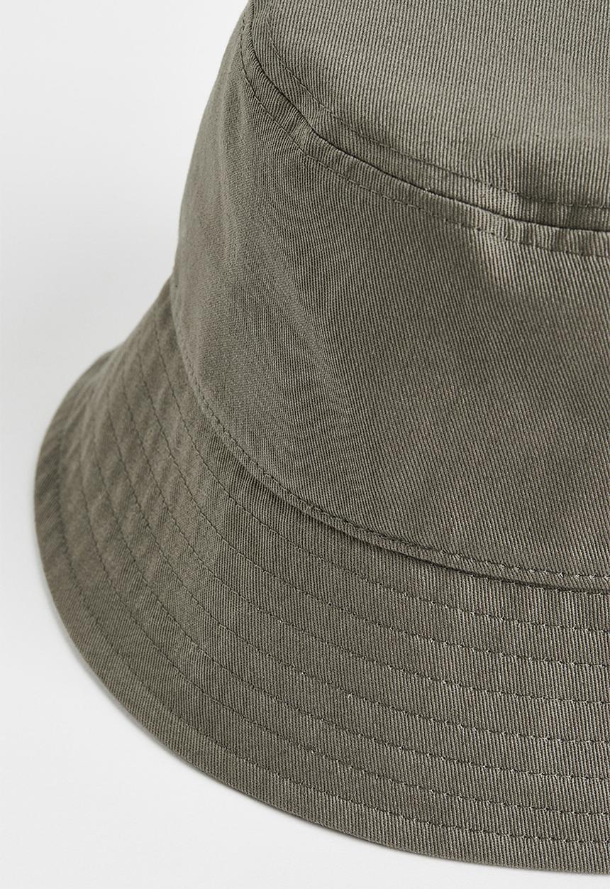 H&M - Cotton bucket hat - dark khaki green 