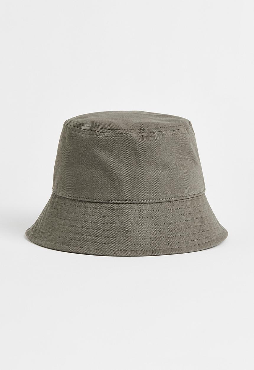 H&M - Cotton bucket hat - dark khaki green 