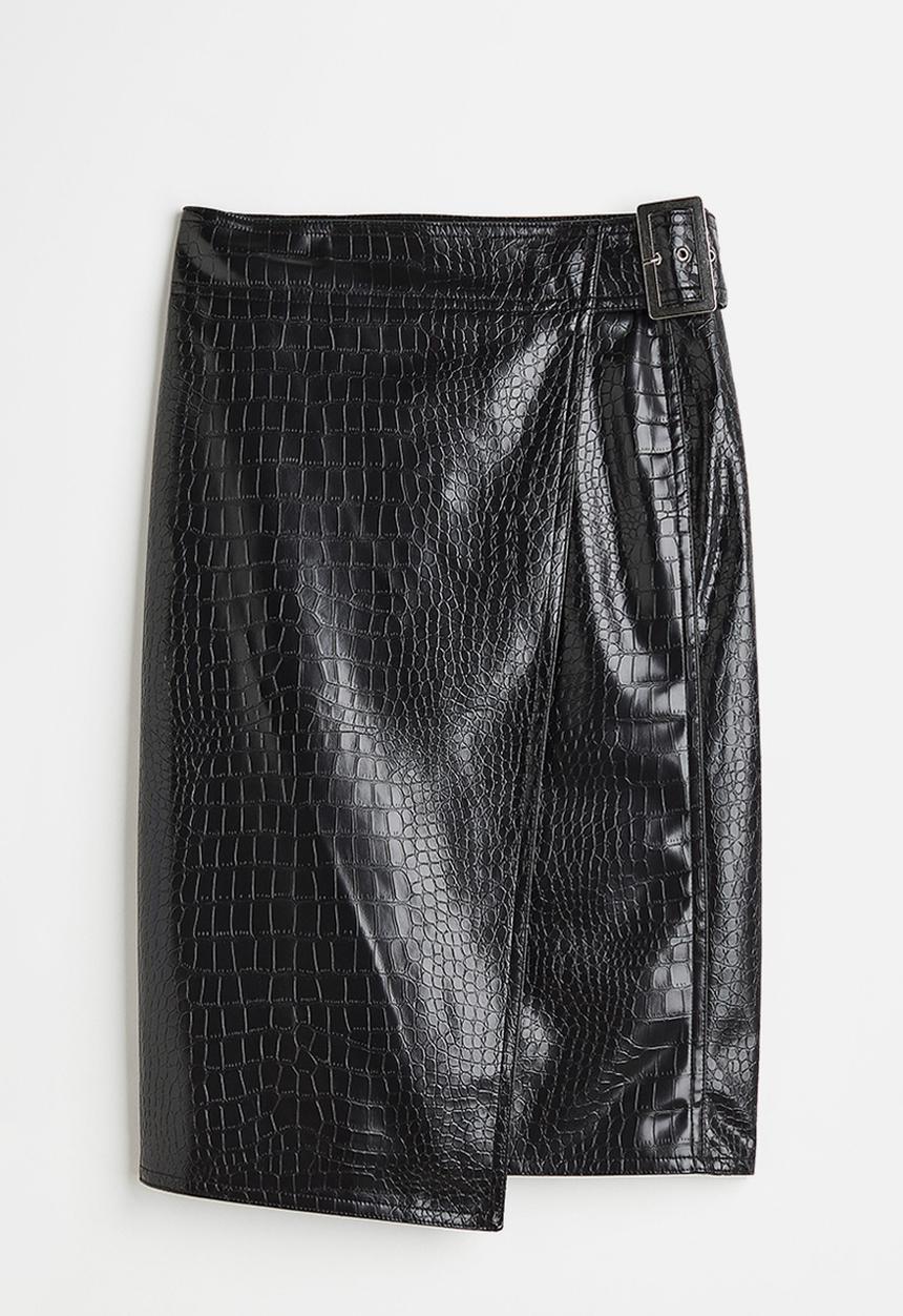 H&M - Wrap skirt - black