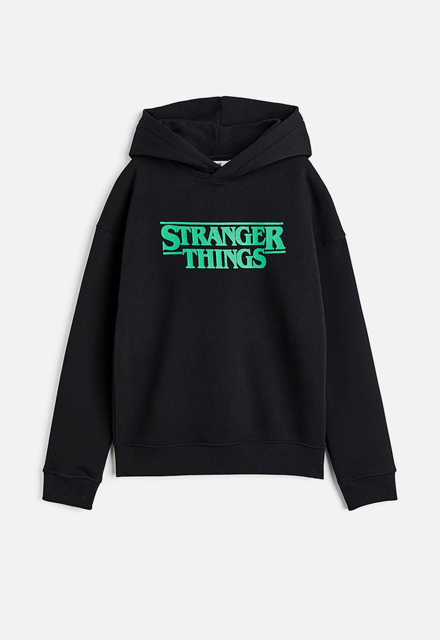 H&M - Oversized printed hoodie - black/stranger things