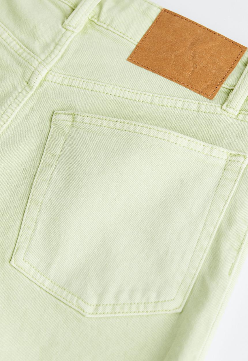 H&M - High waist denim shorts - light green