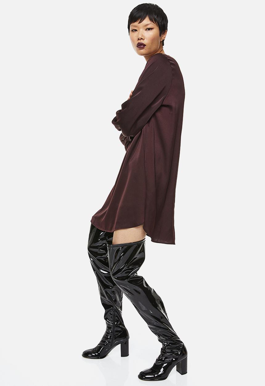 H&M - Satin dress - burgundy