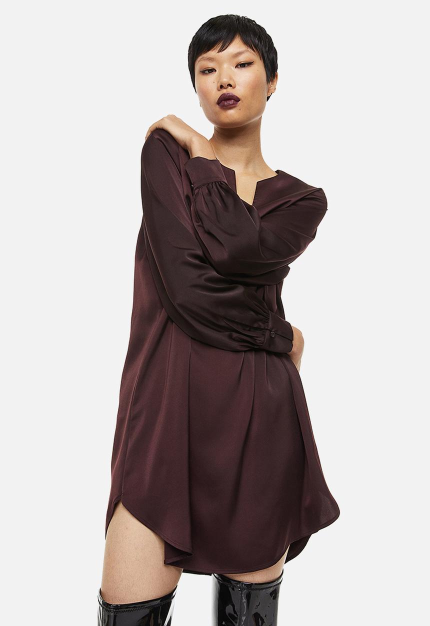 H&M - Satin dress - burgundy