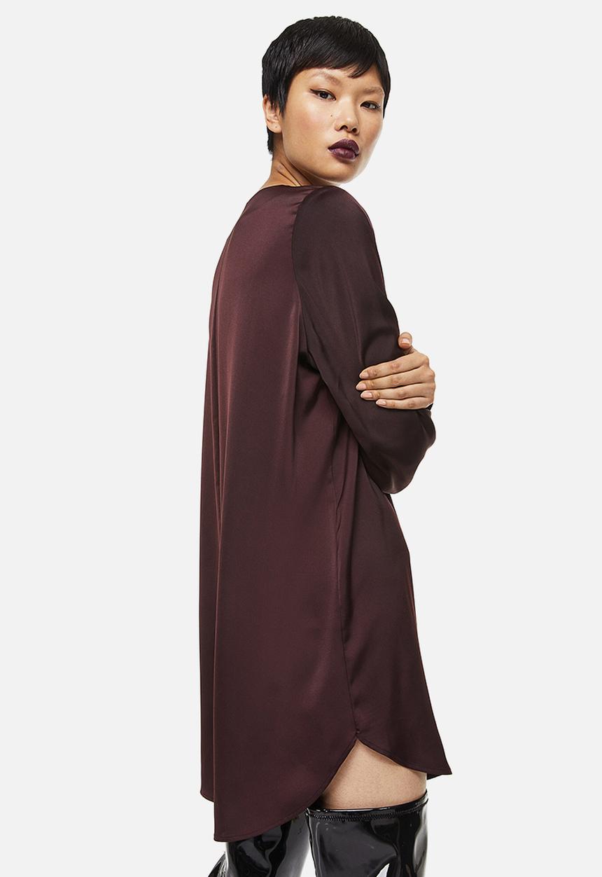 H&M - Satin dress - burgundy