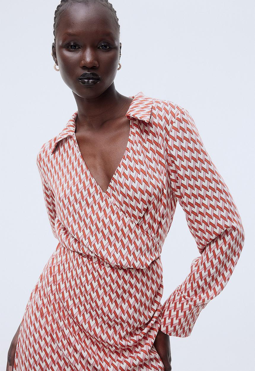 H&M - Wrap dress - red/patterned 
