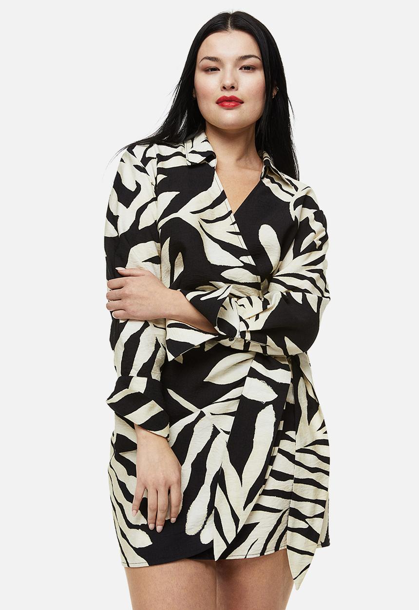 H&M - Wrap dress - black/patterned