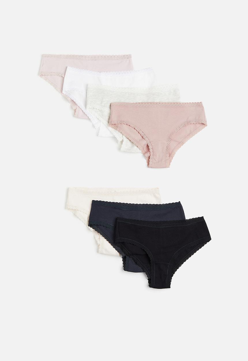 H&M - 7-pack hipster briefs - pink / white / multi 