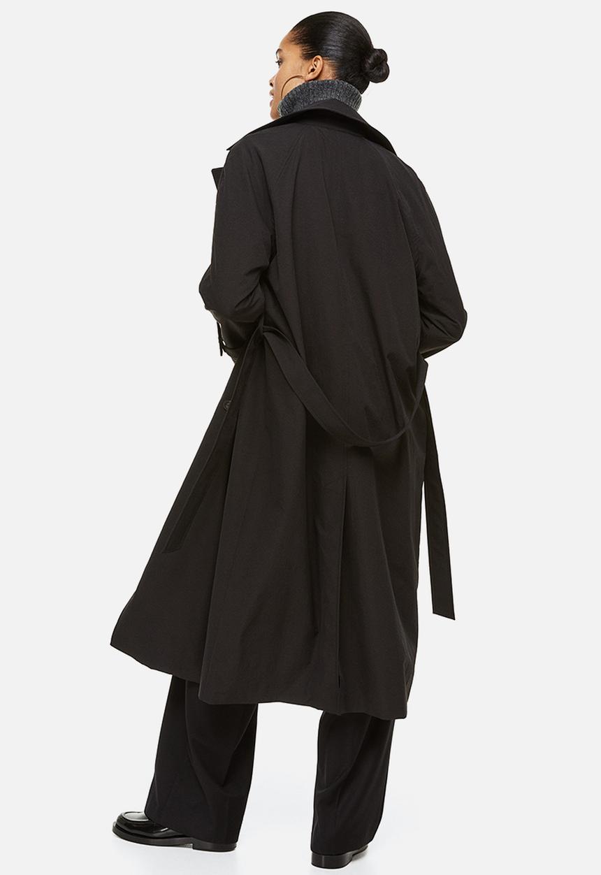 H&M - Double-breasted trenchcoat - black