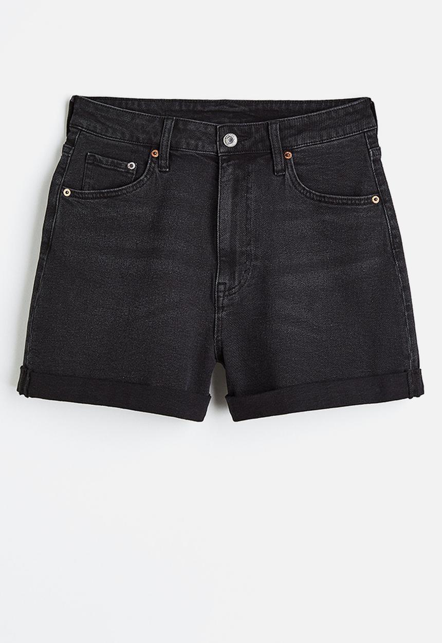 H&M - Mom ultra high denim shorts - black