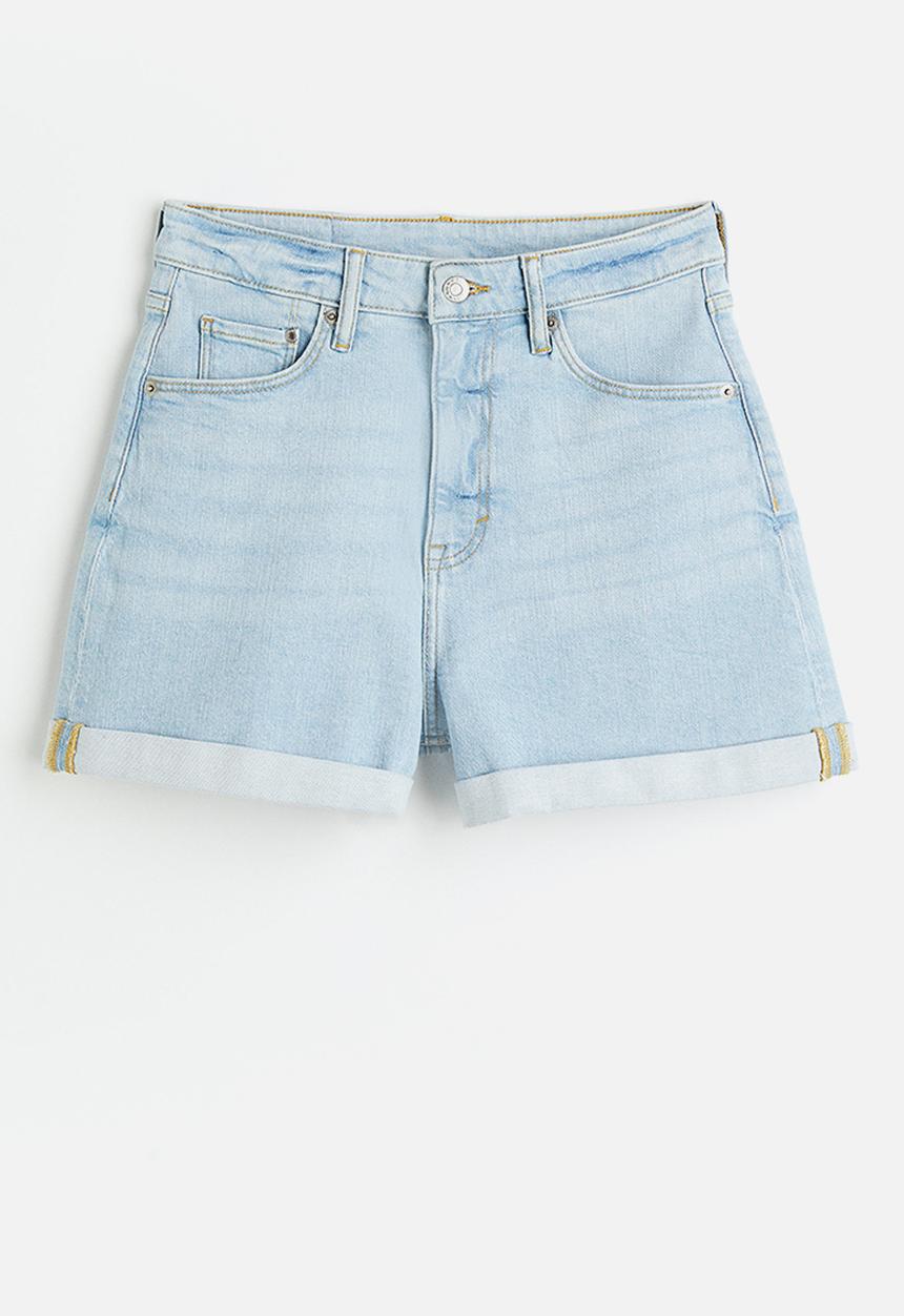 H&M - Mom ultra high denim shorts - light denim blue