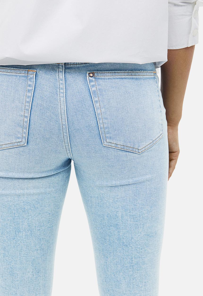 H&M - Mama before & after low-waisted twill trousers - light denim blue 