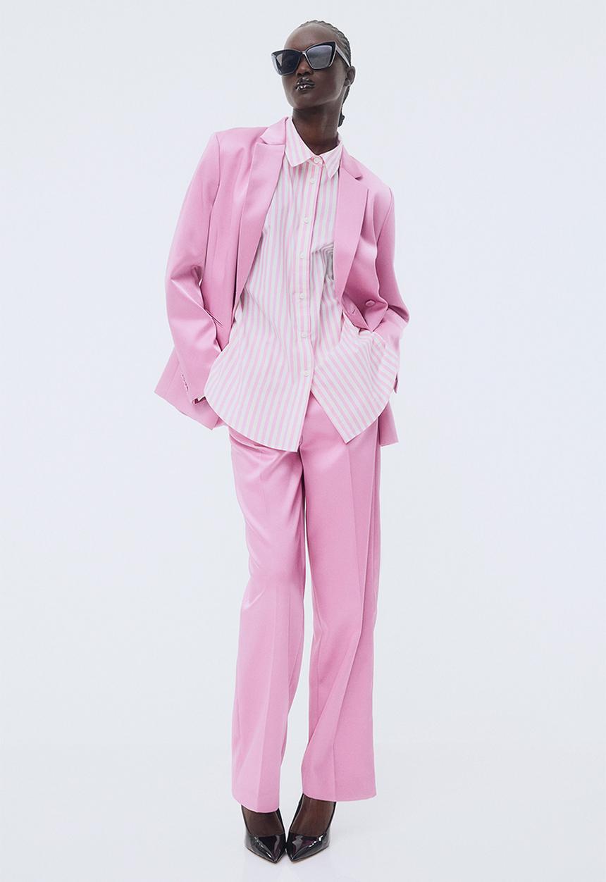 H&M - Cotton shirt - pink/striped