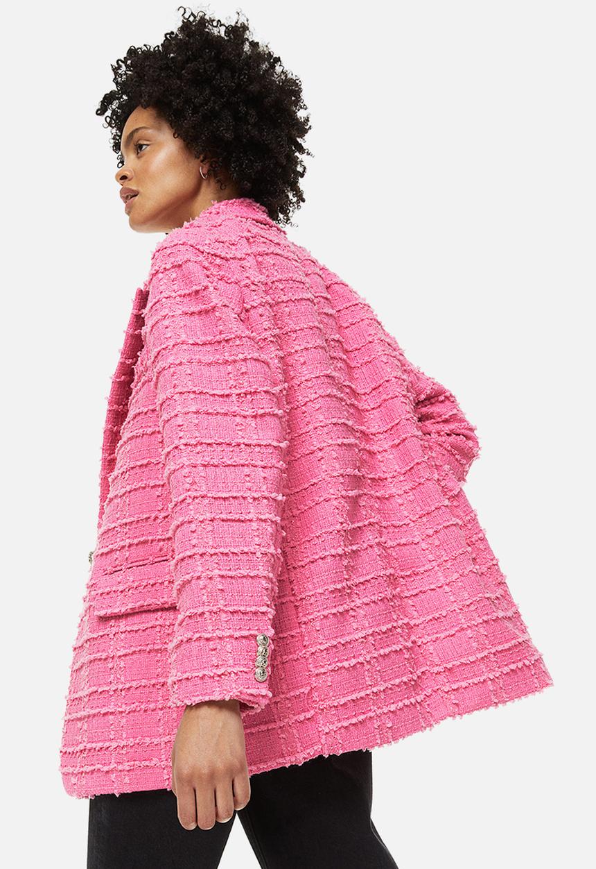 H&M - Textured-weave blazer - pink