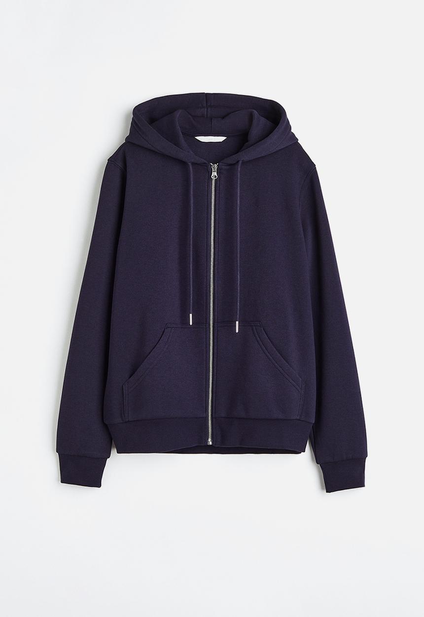 H&M - Zip-through hoodie - dark blue 
