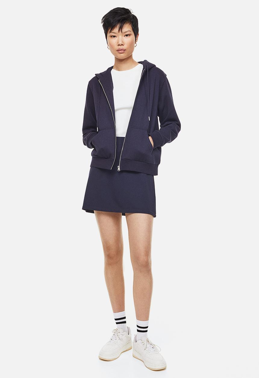 H&M - Zip-through hoodie - dark blue 