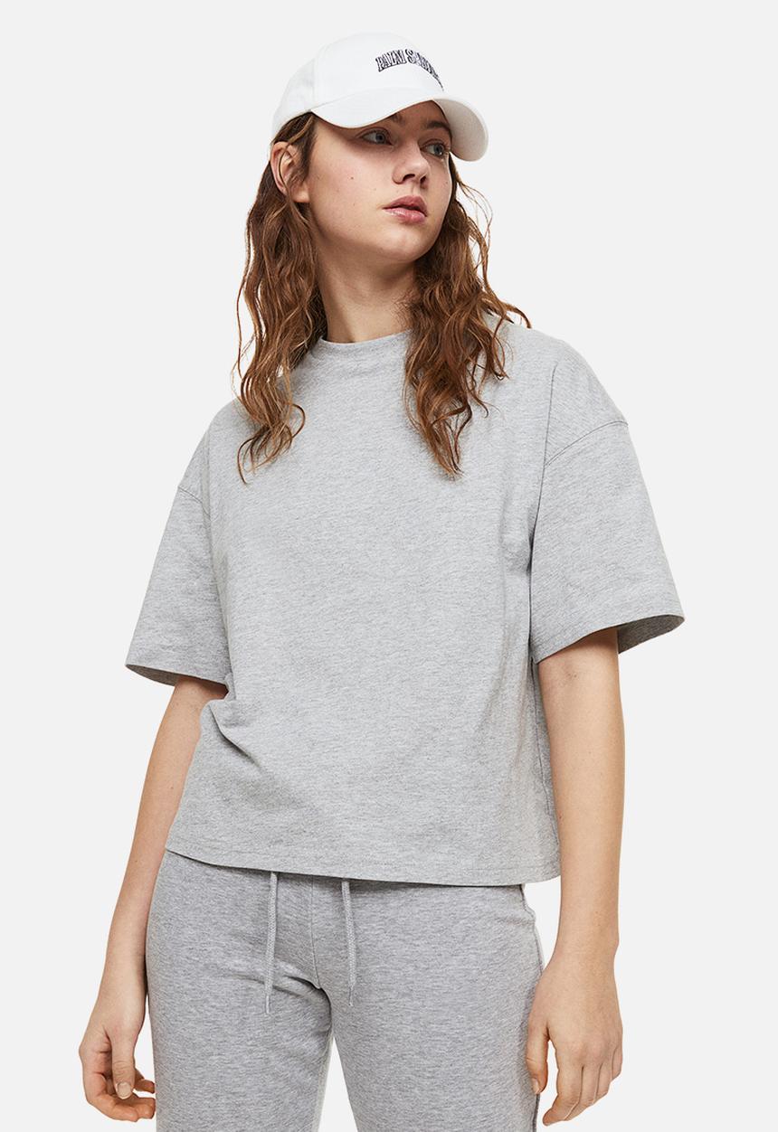 H&M - Oversized t-shirt - light grey marl 