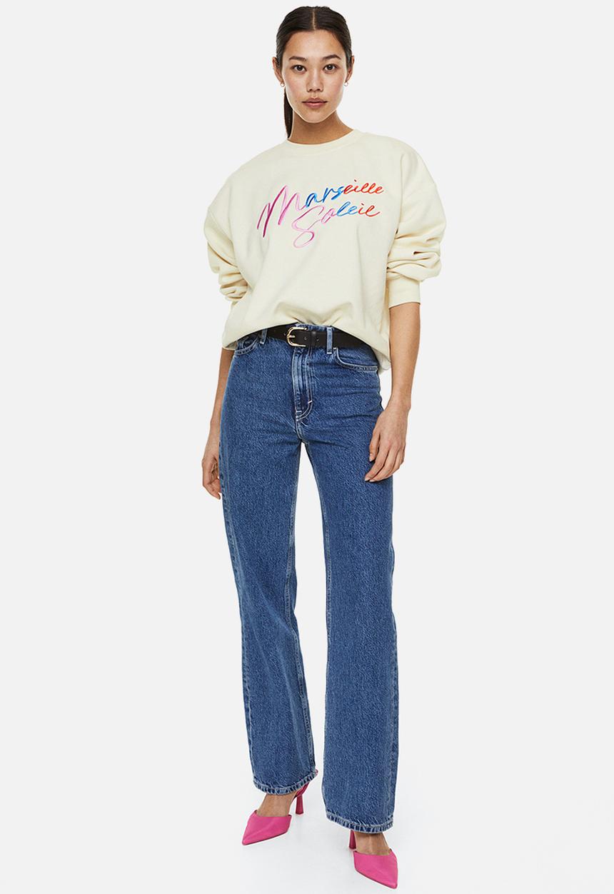 H&M - Crew-neck sweatshirt - cream / marseille soleil 