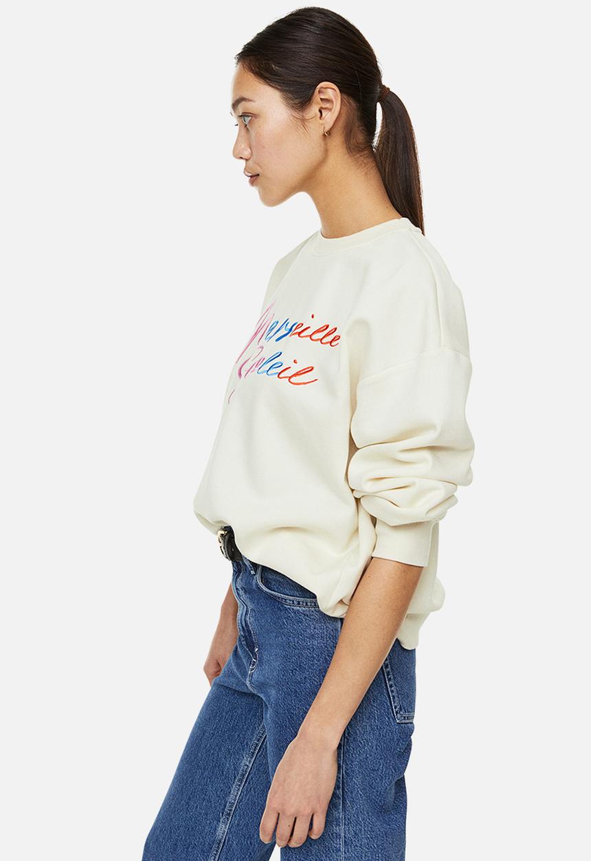 H&M - Crew-neck sweatshirt - cream / marseille soleil 