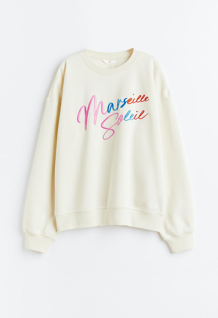 H&M - Crew-neck sweatshirt - cream / marseille soleil 