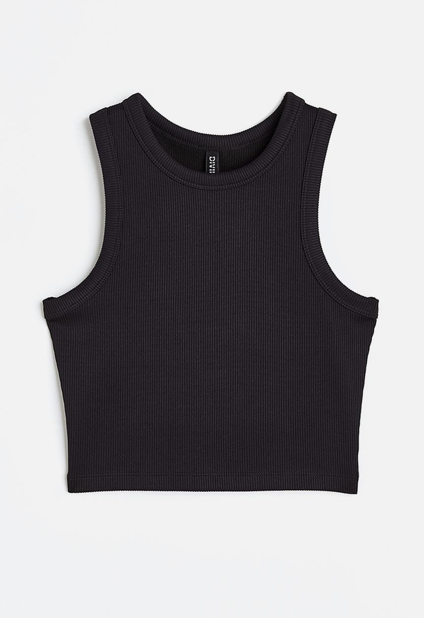 H&M - Cropped vest top - black