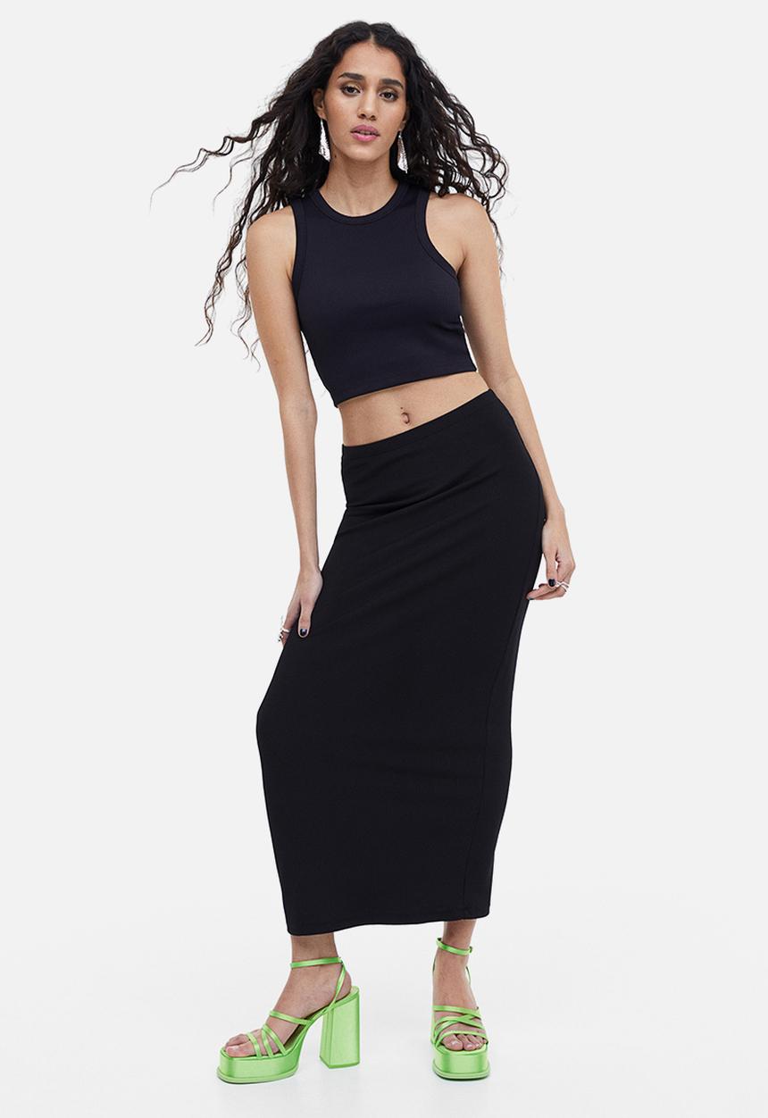 H&M - Cropped vest top - black