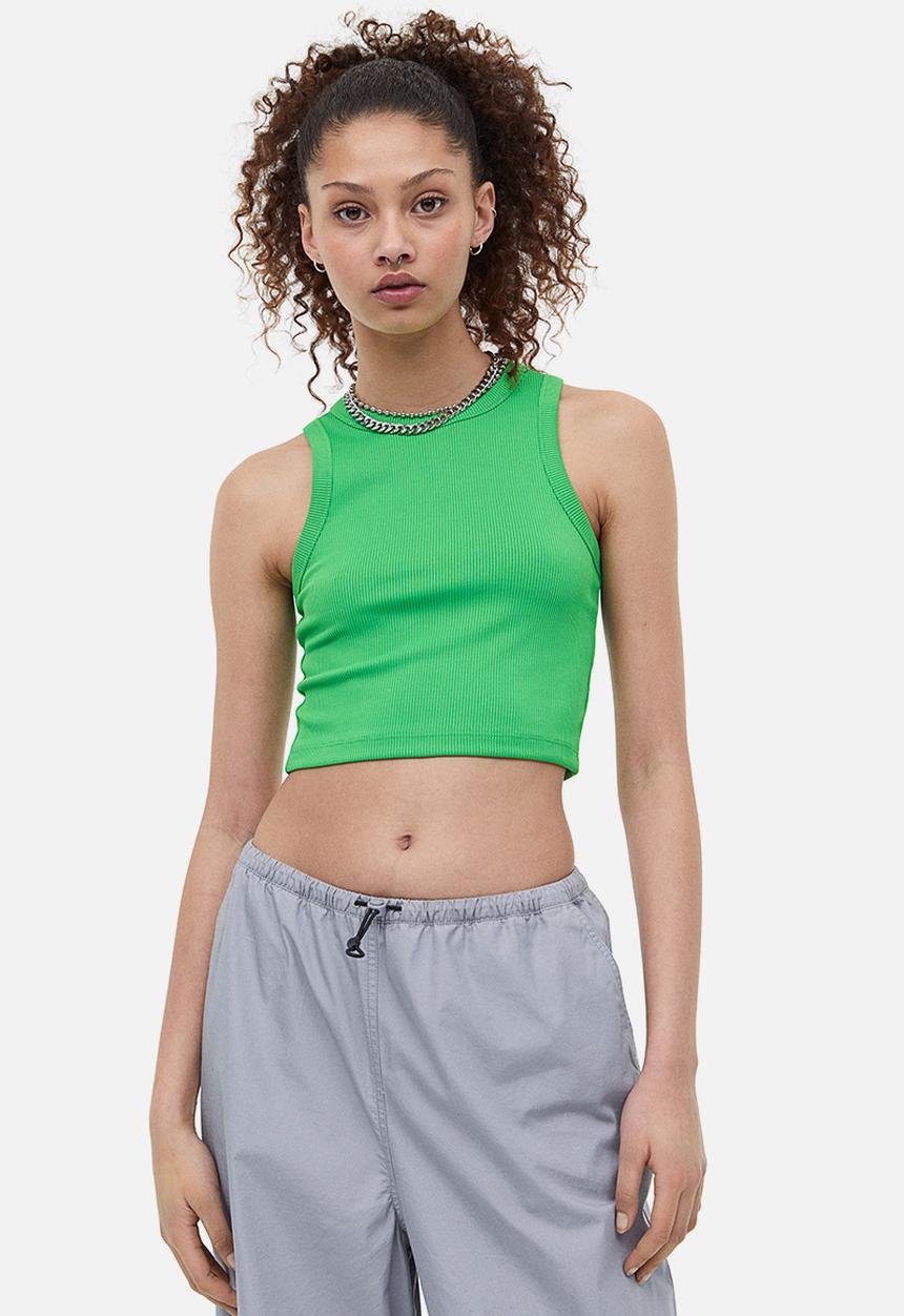 H&M - Cropped vest top - bright green