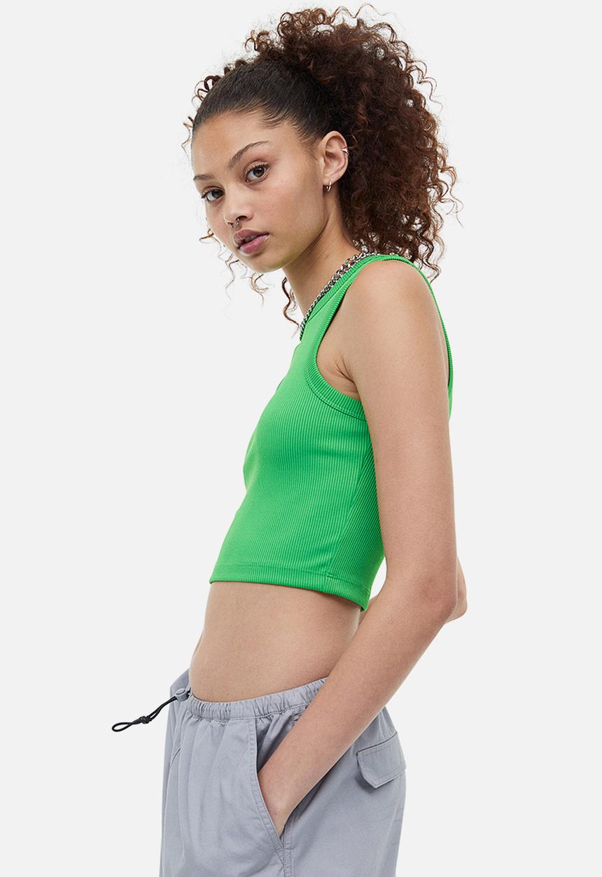 H&M - Cropped vest top - bright green