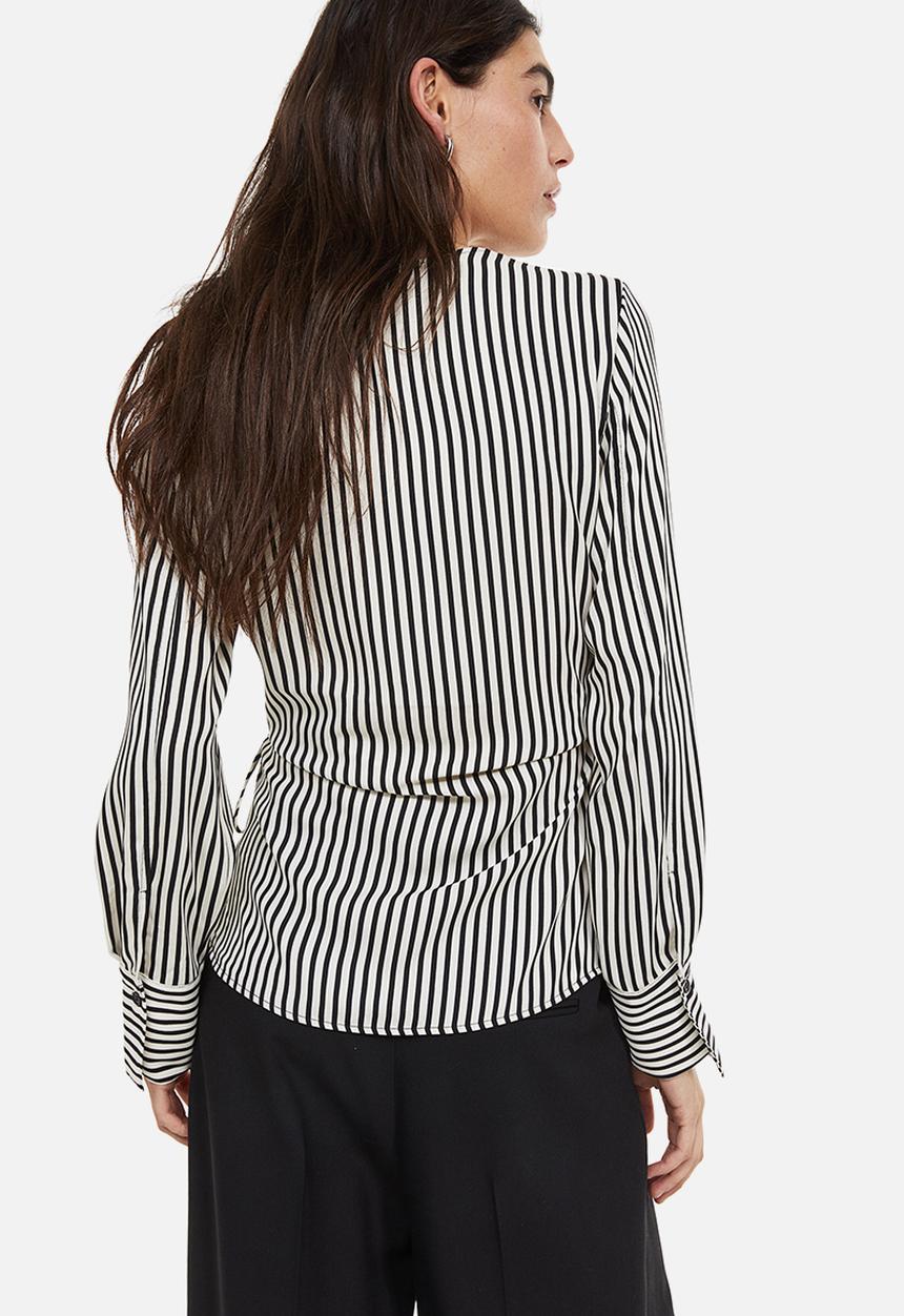 H&M - Wrap blouse - cream/striped