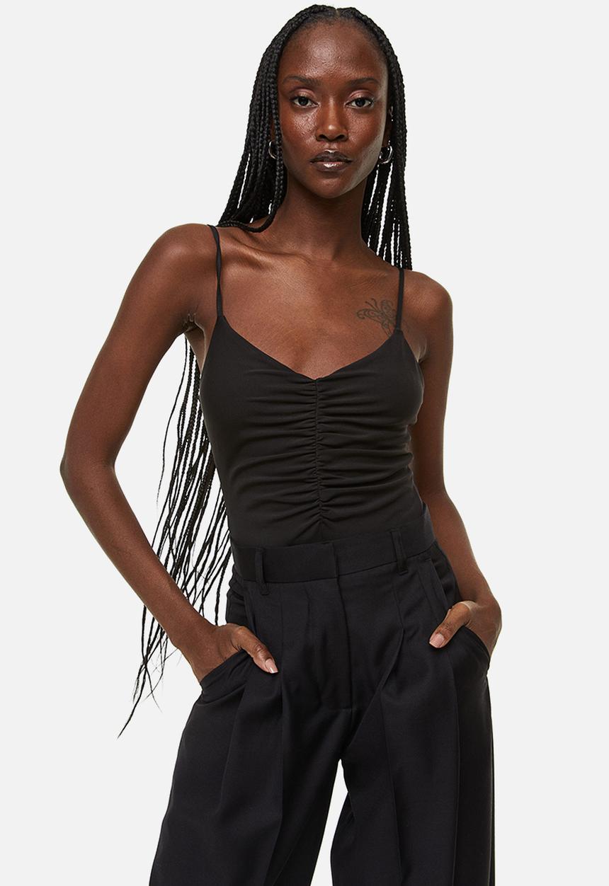 H&M - Gathered thong body - black