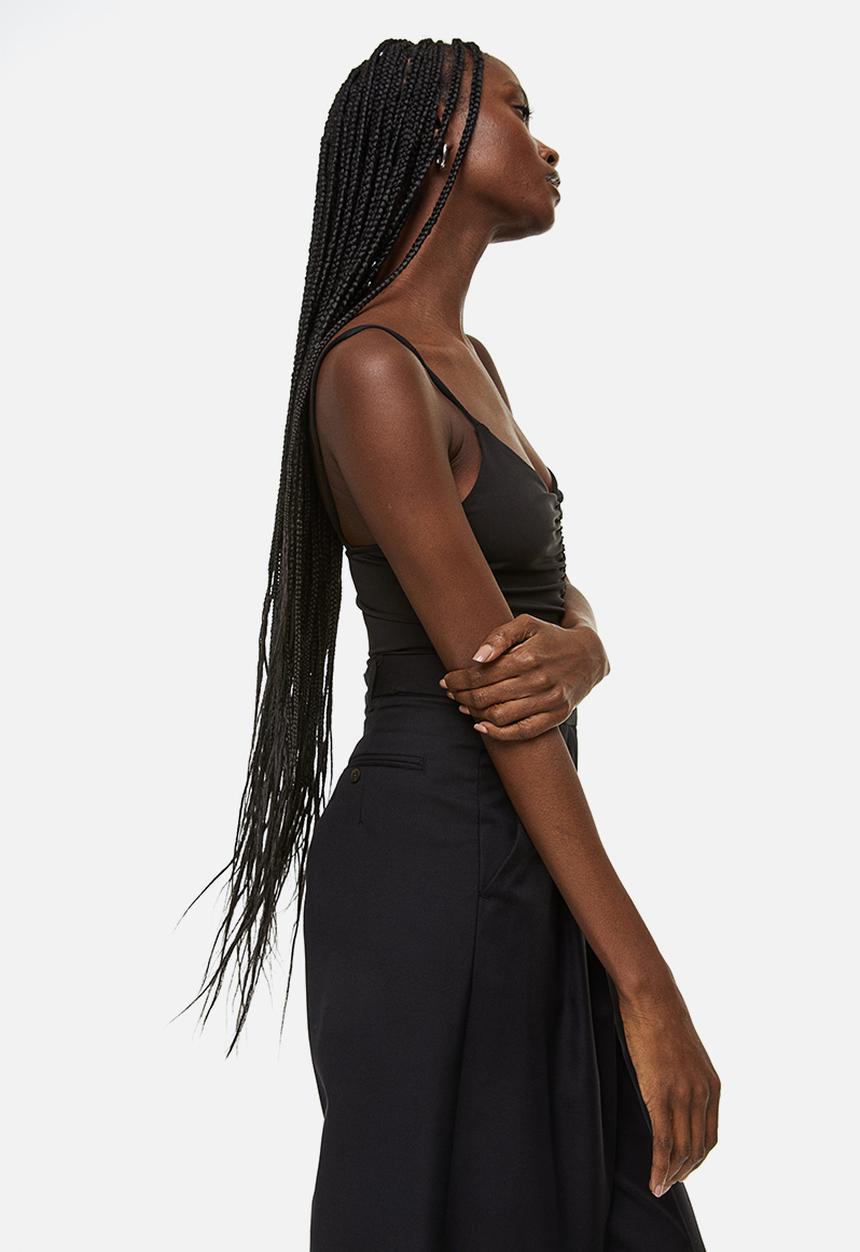 H&M - Gathered thong body - black