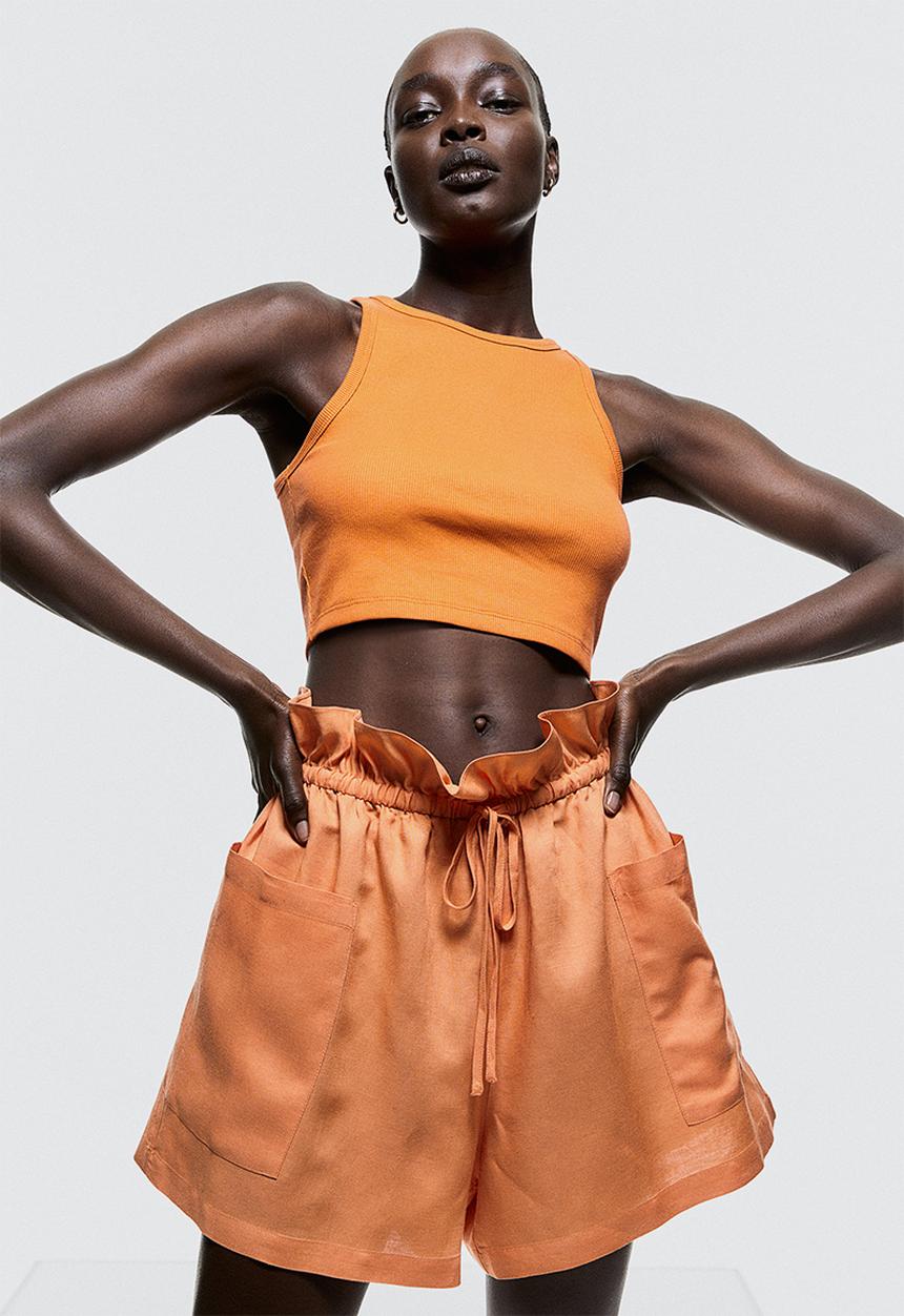 H&M - Cropped vest top - orange