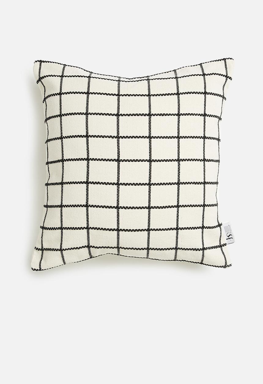 Sixth Floor - Zewa embroidered cushion cover - black & white