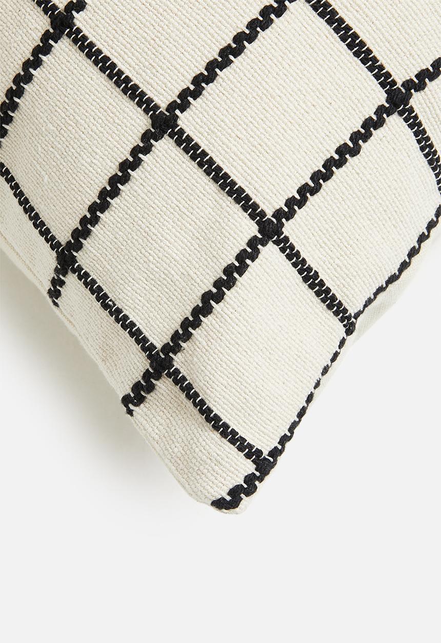 Sixth Floor - Zewa embroidered cushion cover - black & white