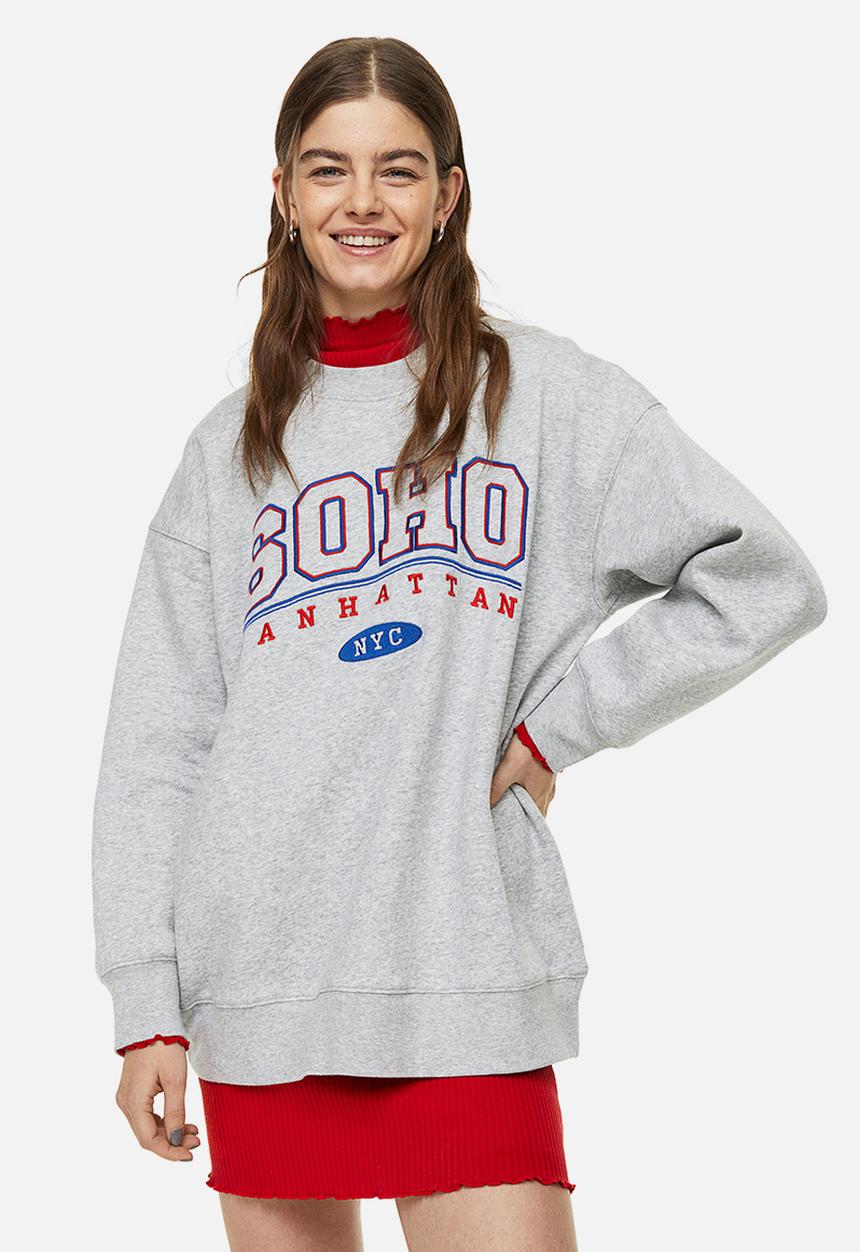 H&M - Printed sweatshirt - light grey marl/soho 