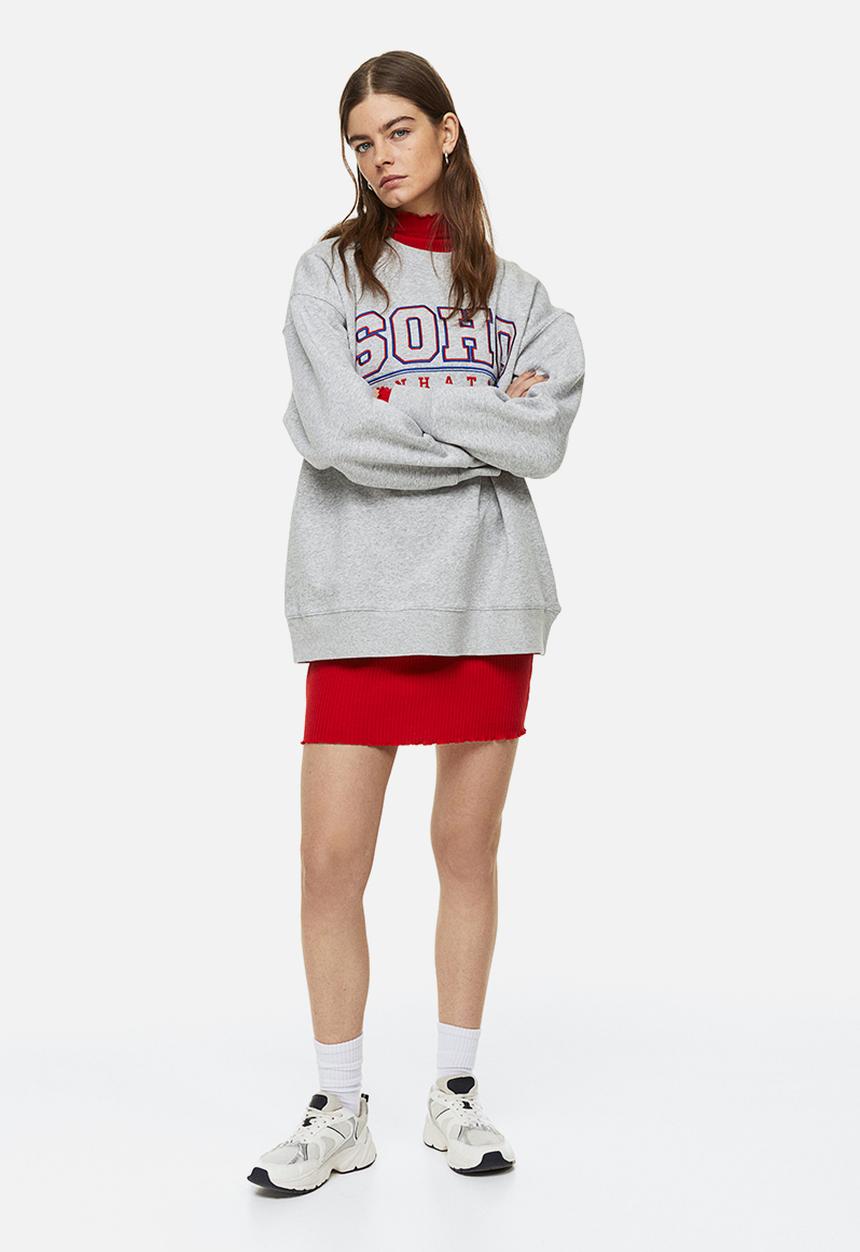 H&M - Printed sweatshirt - light grey marl/soho 