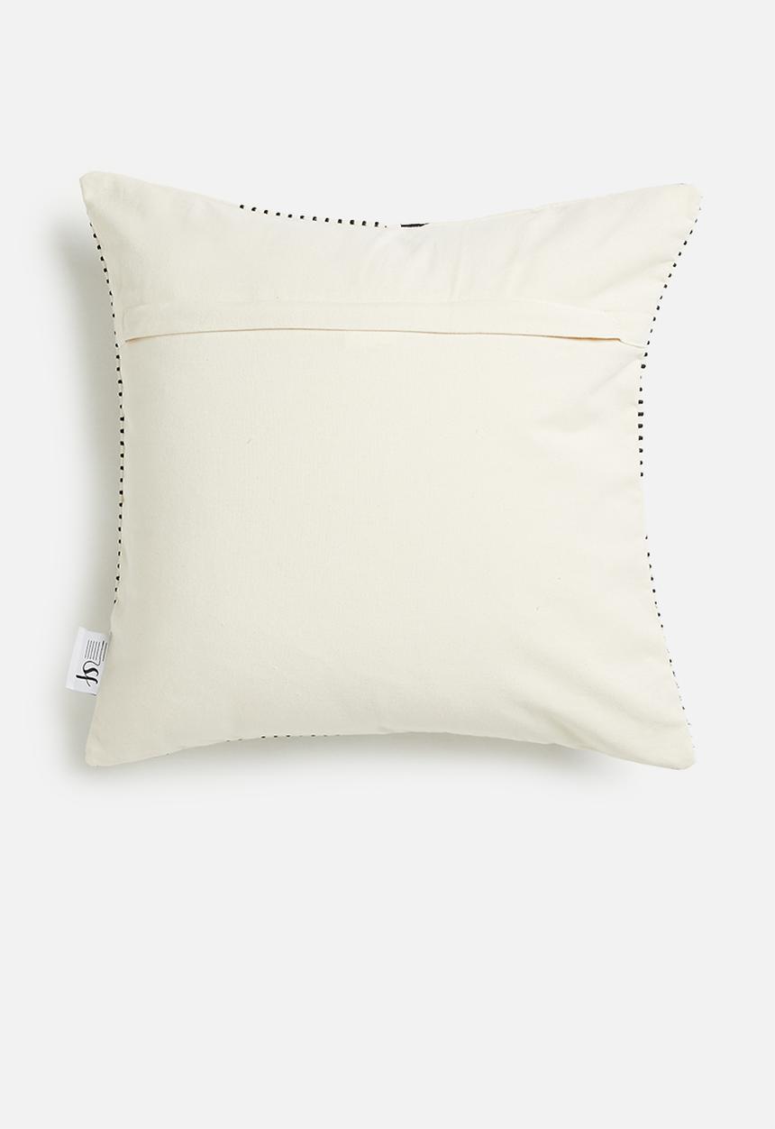 Sixth Floor - Tanok embroidered cushion cover - black